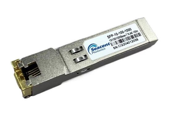 10/100/1000BASE-T SFP Tembaga Transceiver Hot Pluggable 0.01-1.25Gb/S 100m
