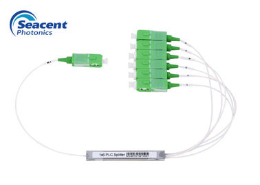 1x6 Mini Plc Splitter, Ftth Fiber Optic Splitter Keseragaman Saluran Yang Baik