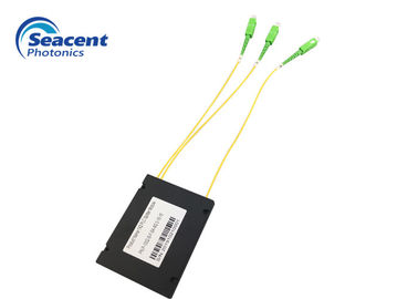 1X2 2.00mm Modul PLC Splitter, Abs Plastik Splitter Keseragaman Saluran Yang Baik