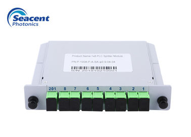 Modul Penyisipan Kotak Splitter PLC Fiber Optik 1x8 0.9mm Dengan Konektor SC APC