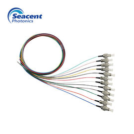 ROHS Disetujui Fiber Optic Pigtail UPC Polish 12 Color Beam Dengan FC / ST Connector