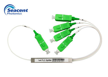 Mini Type 1x4 Fiber Optic Plc Splitter Dengan Konektor SC / APC Kehilangan Penyisipan Rendah